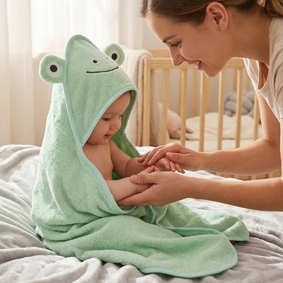 poncho bébé après bain